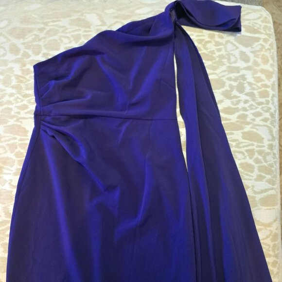 Sachin & Babi Size 12 Purple Miranda One-Shoulder Evening Holiday Party Dress - Picture 8 of 16